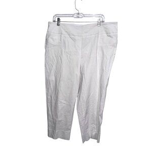 White Zac & Rachel Stretch Capri Pants Womens Casual Cropped Trousers